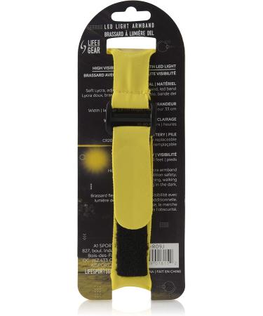 LIFE-SPORTS GEAR LED Light Armband - Soft Lycra Adjustable Velcro Armband - High visibity up to 1000 feet - Flashing and continious Modes - 70-80 hrs runtime - CR2032 Battery Included Yellow - Buy Online on GoSupps.com