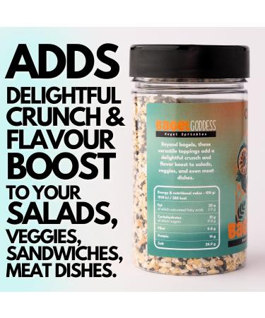 Bagel Goddess Sprinkles - Versatile Bagel Seasoning Blend - Crunchy Topping for Bagels, Salads, and Veggies - 160g - Buy Online on GoSupps.com