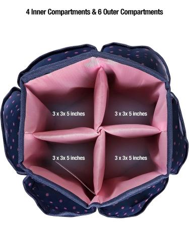 SINGER Sewing Storage Desktop Spinner in Navy with Pink Polka Dots - Buy Online on GoSupps.com