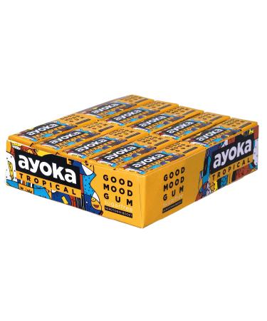 Ayoka - Good Mood Gum Tropical - Vegan's chewing gum with a long -lasting taste - increasing mood - Viennese scene startup - 30 sticks of 10 Gums Tropical 30 pieces (1 Pack)
