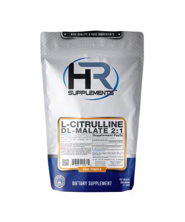 HR Supplements L-Citrulline DL-Malate 2:1 Powder, 500 Grams (1.1 Lbs), Unflavored, Lab-Tested, Scoop Included