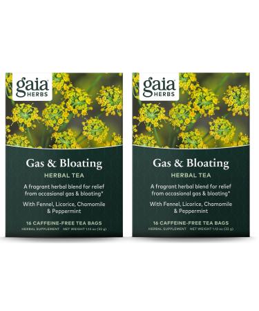 Gaia Herbs Gas & Bloating Caffeine-Free 16 Tea Bags 1.13 oz (32 g)