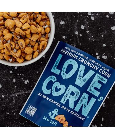 LOVE CORN Sea Salt Snack 1.6oz x10 Bags | Crunchy Non-GMO Gluten-Free Plant Based Low-Sugar | Salted Corn Snack Pack - Buy Online on GoSupps.com