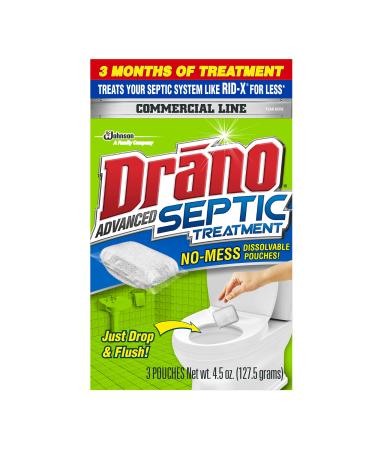 Drano Advanced Septic Tank Treatment 3 Pouches 4.5 oz 1 Pack (3 Pouches Total)