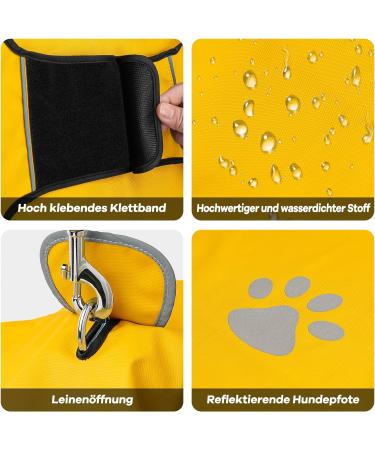 Buy Waterproof Dog Raincoat with Reflective Strip - Adjustable Hooded Jacket for Small to Large Dogs (Yellow Size L) - Buy Online on GoSupps.com