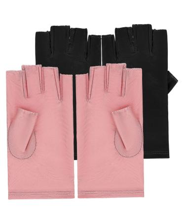 VINTORKY 2 Pairs UV Gloves Gloves for Gel Nails Nail Nail Gloves Manicure Gloves Nail Art Accessory UV Rays Gloves Fingerless Gloves Nail Art Supplies