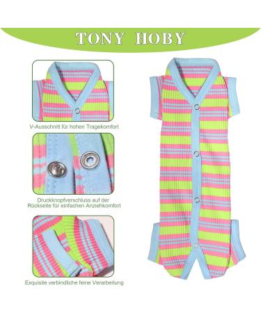 Tony Hoby Dog Suit for Men & Women | Striped Cotton Overall for XS Dogs - Cozy Sleepwear in Green & Blue - Buy Online on GoSupps.com
