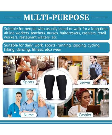 4XL Black Calf Compression Sleeves for Overweight Men & Women - Support for Torn Muscles, Varicose Veins, Swelling & Pain - Buy Online on GoSupps.com