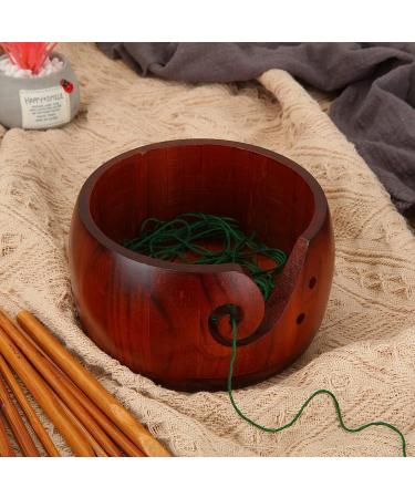 DIRBUY Wooden Yarn Bowl with Bamboo Crochet Hooks - Crochet Gift Set for Mom, Grandma, Girlfriend - 12PCS Brown - Buy Online on GoSupps.com