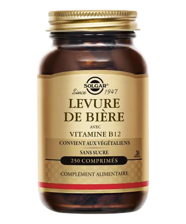 Solgar Brewer's Yeast - Beauty and Vitality - Enriched with Vitamin B12 - Highly Concentrated - Food Supplement - Bottle of 250 Tablets