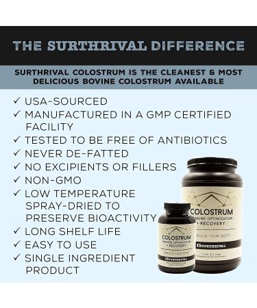 Surthrival Colostrum Powder (6.5oz) - Immune Optimization, Recovery & Gut Health Supplement | Immune Support | Keto-Friendly - Buy Online on GoSupps.com