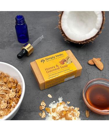 Simply Vedic Oatmeal Honey Soap Bar Collection - Handmade for Body, Hand, Face - Men & Women - 6-Pack (3.5 Oz. each) - Buy Online on GoSupps.com