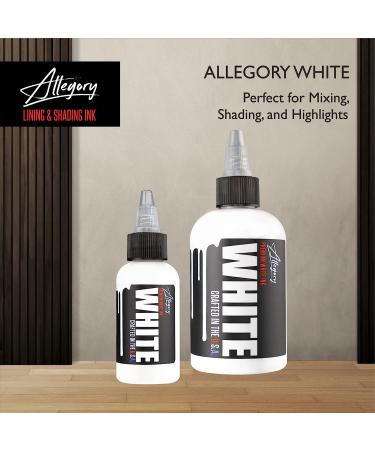 Allegory Tattoo Ink White - Premium Vegan-Friendly Pigment for Mixing, Shading and Highlighting - 4 oz - Made in USA - Buy Online on GoSupps.com