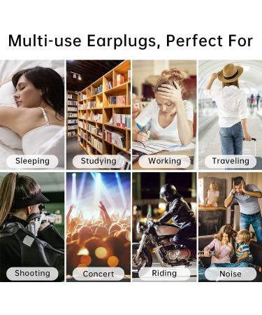 Soft Silicone Earplugs for Sleeping - 2 Pairs, NRR 33dB Noise Reduction, Reusable, Black - Perfect for Snoring, Sleep, Work, Concerts, Shooting, Travel - Dogdogkut - Buy Online on GoSupps.com