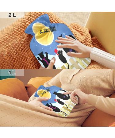 Christmas with Cats Hot Water Bottle - 2L Fleece Cover for Comfort & Warmth | Ideal for Hot & Cold Compresses - International Shipping Available - Buy Online on GoSupps.com