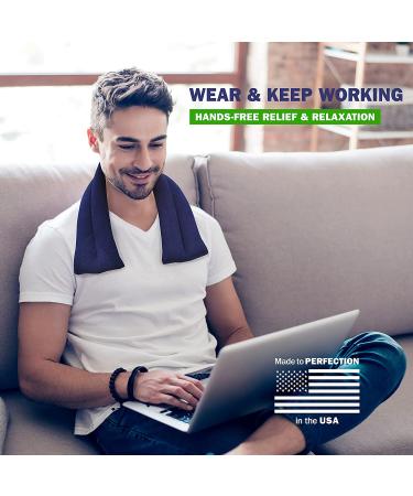 SunnyBay Microwavable Neck Heating Pad - Moist Heat Wrap for Pain Relief - Navy - Buy Online on GoSupps.com