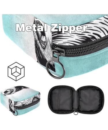 Menstrual Pad Bag with Zipper | Stylish Ladies Napkin Pouch & Tampons Collection Bag for Women and Girls - Animal Bear Design (Color 9) - Buy Online on GoSupps.com