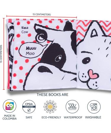 Just Imagine Bilingual Baby Cloth Book Set in Spanish and English | Early Learning Sensory Development | Crinkle Touch | High Contrast Infant Toys - Buy Online on GoSupps.com