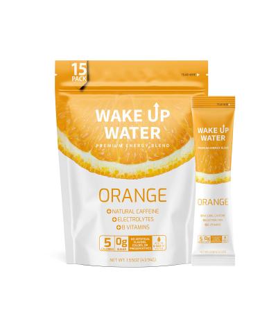Wake Up Water Energy + Hydration Mix – Energy + Hydration Powder Packets With Natural Caffeine, Electrolytes, B Vitamins | No Sugar | Daily Fuel With No Crash Or Jitters | (Orange) - Buy Online on GoSupps.com