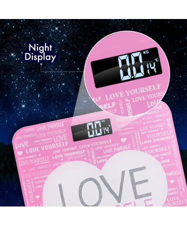 NDN LINE Digital Bathroom Scale - Pink Positive Message for Teens & Women - Love Yourself - Buy Online on GoSupps.com