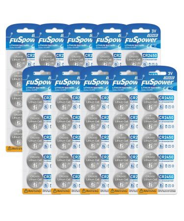 CR2450 3V Lithium Button Cell Battery DL2450 ECR2450 5029LC BR2450V 2450 3V Lithium Battery Coin Cell Batteries for Dive Computer Flameless Candles Thermometer 50PCS
