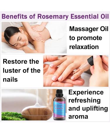 Organic Rosemary Oil for Hair Growth - 100% Pure Essential Oil with Hair Roller | Non-Greasy Hair Growth Serum for Women & Men - Eyebrow, Eyelash and Scalp Care - Buy Online on GoSupps.com