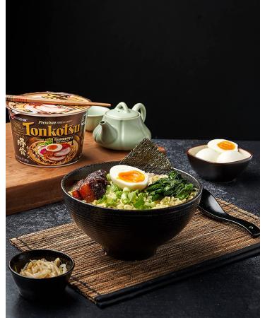 Nongshim Tonkotsu Ramen with Kuromayu Noodle Big Bowl 3.56 oz (Pack of 6) - Authentic Japanese Flavor in Every Bite! - Buy Online on GoSupps.com