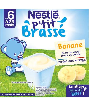 Nestl Baby P'tit Brewed Banana Dairy from 6 Months - 4 x 100 g (4 Dairy) - Buy Online on GoSupps.com