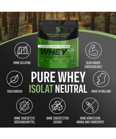 Naturaleletics 100% Pure Premium Whey Isolate - Lactose-Free No Sweeteners No Added Sugar Grass-Fed Cows - Buy Online on GoSupps.com
