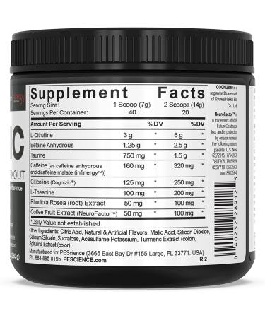 PEScience Prolific Pre Workout Powder Sour Green Apple 40 Scoops - Energy & Nitric Oxide Supplement - Buy Online on GoSupps.com
