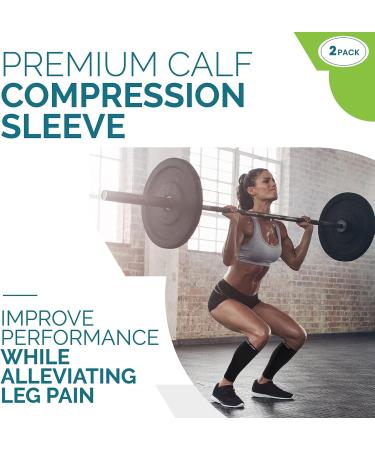 Calf Compression Sleeves for Men and Women - Footless Leg Compression Socks for Runners, Shin Splints, Varicose Vein & Calf Pain Relief - Ideal Calf Brace for Running, Cycling, and Travel - Buy Online on GoSupps.com