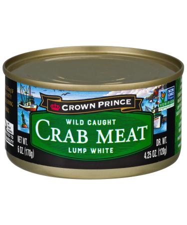 Crown Prince Lump White Crab Meat, 6-Ounce Cans (Pack of 12) Lump White 6 Ounce (Pack of 12)