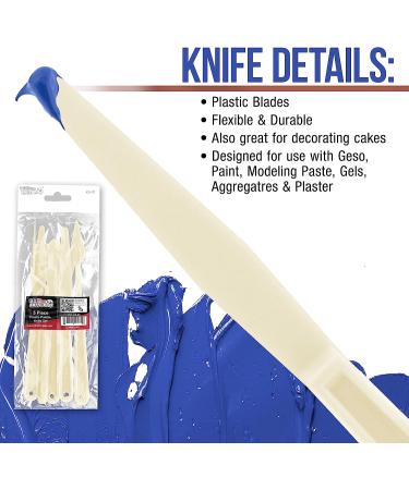 U.S. Art Supply 5-Piece Plastic Palette Knife Set - Versatile Knives for Mixing, Spreading, and Applying Paints on Canvases and Cake Icing - Buy Online on GoSupps.com