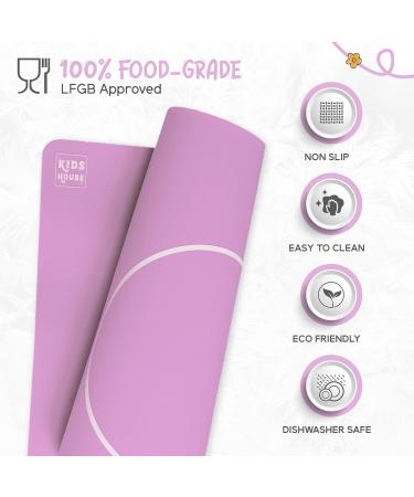 Montessori Toddler Silicone Dining Mat - Non-Slip & Easy-to-Clean Lilac Practical Life Mat for Kids House - Buy Online on GoSupps.com
