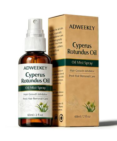 Adweekey Cyperus Rotundus Oil Mist Spray Post-Hair Removal Care Lightweight Plant-Based Body Oil to Slow Appearance of Regrowth For Legs Arms Underarms & Bikini Area 60ml / 2 fl oz