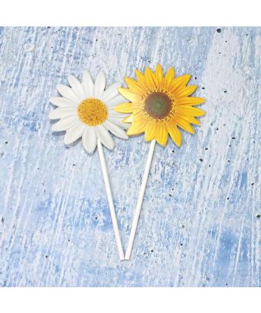 40 Pieces Sunflower Cupcake Toppers Daisy Cupcake Toppers Flower Cake Picks for Easter Spring Party Decor Baby Shower Dessert Supplies - Buy Online on GoSupps.com