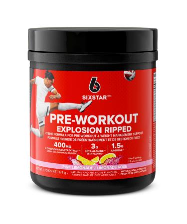 Six Star Pre Workout + Weight Loss Formula Six Star Preworkout Explosion Ripped Energy Powder Pre-workout Powder for Men & Women with Beta Alanine for Energy Focus and Intensity Pink Lemonade (30 Servings) Pink Lemonade 30 Servings (Pack of 1)