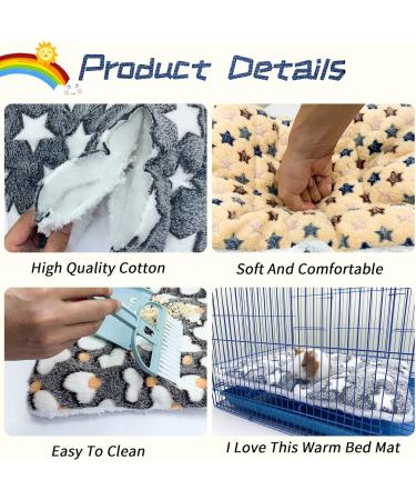 XMPEKO 3 Pack Small Animal Plush Bed - 40 * 30 * 3cm Warm Soft Fleece Guinea Pig Bedding Mat for Cage Accessories for Rabbit Bunny Chinchilla Squirrel Hedgehog Hamster 40*30*3cm - Buy Online on GoSupps.com
