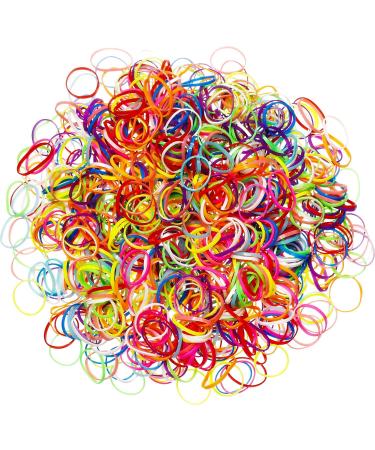 Mini Hair Tie 1000 Pack Rubber Hair Band Colorful Small Hair Ties for Girls Elastic Rubber Hair Band for Daily Hairstyles