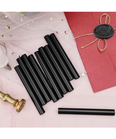 Manarty Full Size Black Hot Melt Glue Sticks - 30pcs 0.43x4 Vintage Embossed Wax Seal Sticks for Decoration, Parties, and Gifts - Buy Online on GoSupps.com