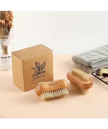 2-Piece Natural Wooden Bristle Nail Brush Set for Manicure & Pedicure | Hand & Foot Scrubber Supply for Men, Women & Girls - Non-Slip Grip - Buy Online on GoSupps.com