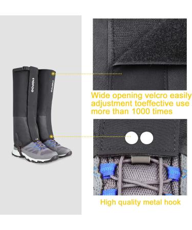 LOPOO Snake Gaiters - Waterproof Leg Gaiters for Men and Women | Anti-Tear 900D Nylon Fabric | Breathable Shoe Gaiters for Outdoor Activities - Buy Online on GoSupps.com