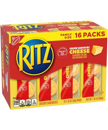 RITZ Cheese Sandwich Crackers Family Size - 16 Packs, 21.6 oz total - Buy Online on GoSupps.com