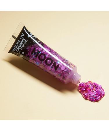 Neon UV Purple Glitter Gel - 12ml | Face & Body Chunky Glitter | Waterproof Formula - Buy Online on GoSupps.com