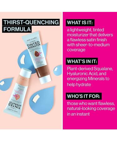 Wet n Wild Bare Focus Tinted Hydrator Tan Medium Deep Matte Finish Oil-Free Makeup with Hyaluronic Acid - Sheer to Medium Coverage - Buy Online on GoSupps.com
