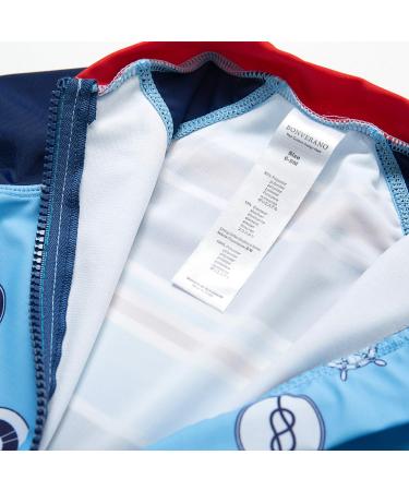BONVERANO Baby Boy Long-Sleeve UV 50+ Swimsuit, Blue Wave Dots, 12 Months - Buy Online on GoSupps.com