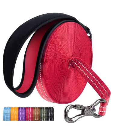 X XBen drag line for dogs 10m long robust dog leash with lockable carabiner reflective running line training line for small medium -sized dogs convenient hand loop 10m red - Buy Online on GoSupps.com