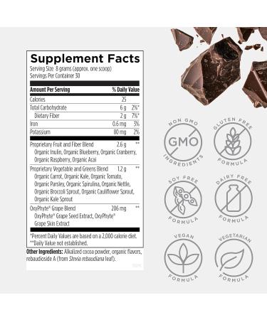 Designs for Health EssentiaGreens and Reds (Chocolate 30 Servings) Vegan Superfood Powder with Spirulina Kale & More for Daily Nutrition and Digestive Health - Buy Online on GoSupps.com