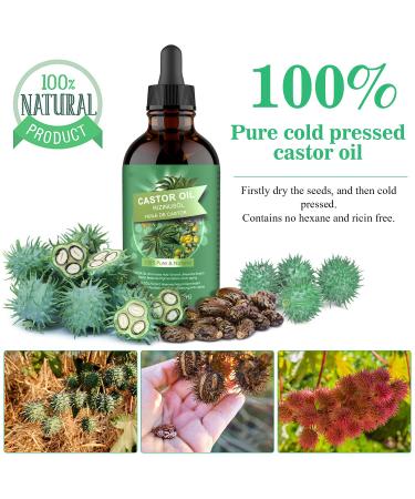 Premium 100% Pure Cold-Pressed Castor Oil 118ml - Eyelash & Eyebrow Growth Beard & Hair Stimulator Vegan & GMO-Free - Buy Online on GoSupps.com