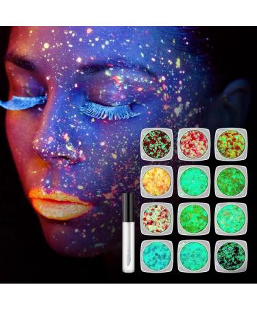  WJnflQN Women's face and face glitter - 12 colors - 10 ml - Gentle cosmetics for the skin - For carnival - For music festivals pubs - Buy Online on GoSupps.com
